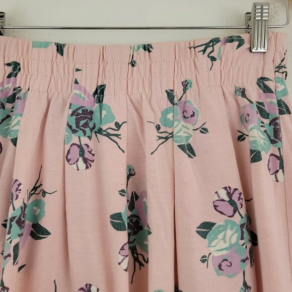 Vintage Gina Peters Midi Skirt Sz S Pink Floral Elastic Waist Casual Summer USA - Picture 8 of 9